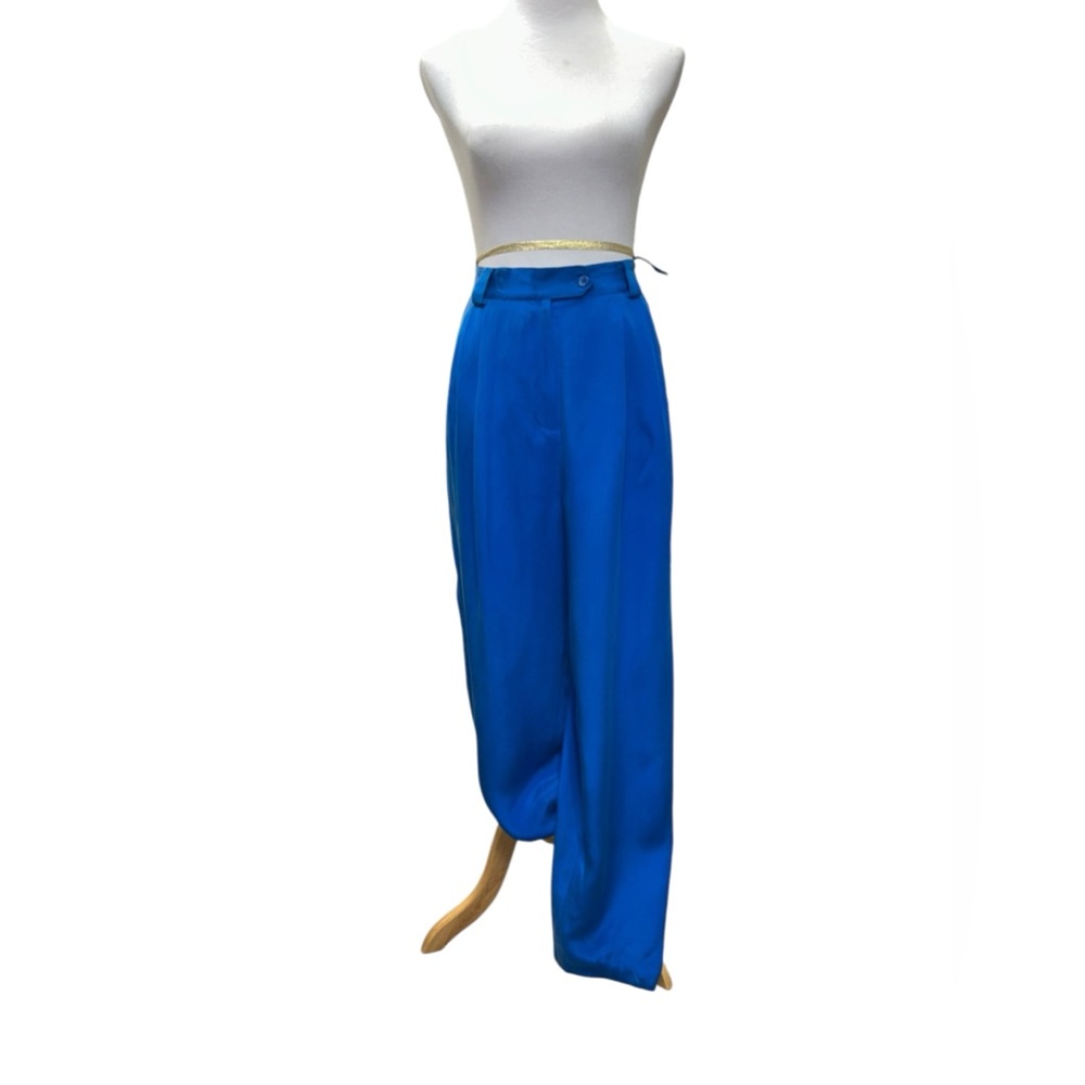 NWT vintage The Broadway blue silk slacks 14